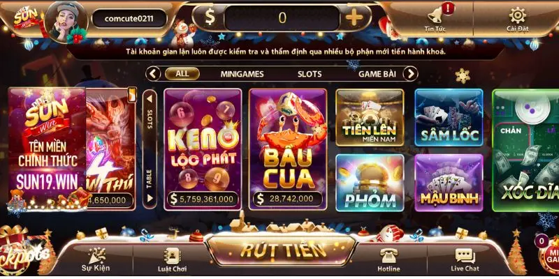 Giao diện game Bầu cua online tại cổng Sunwin