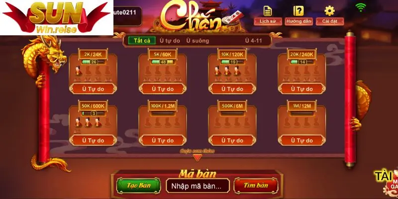 Game Chắn trên Sunwin với giao diện bắt mắt